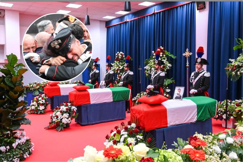 Strage dei carabinieri morti a Verona, il dolore e l’abbraccio della comunità alla camera ardente