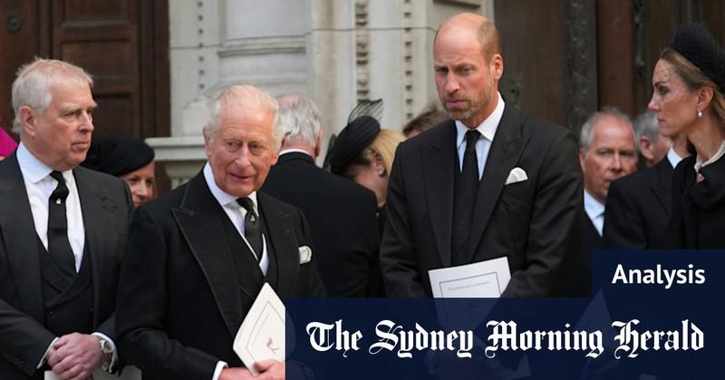 Two princes stood outside a cathedral. William acted as if his uncle was not there