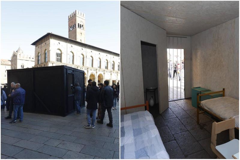 Una cella in piazza Maggiore, l'installazione choc: “Ecco com’è la vita dietro le sbarre” /