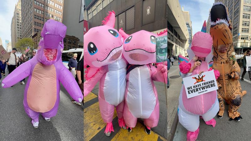 Frogs, Axolotls, and a Hippo Take Manhattan to Deflate Trump’s “Antifa” Slur