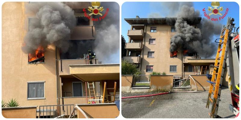 Incendio a Bernareggio, palazzo divorato dalle fiamme: condomini fuggono in strada