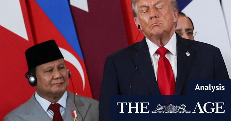Beside Trump, Prabowo was in his happy place – at home it’s a different story