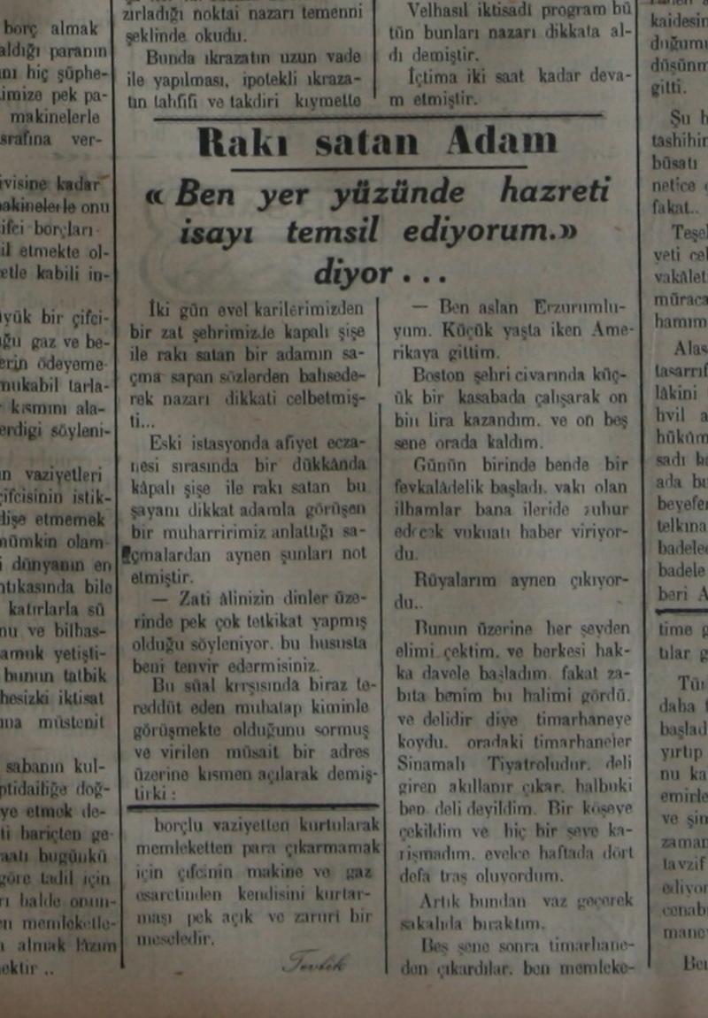 Rakı satan İsa Rakı satan İsa