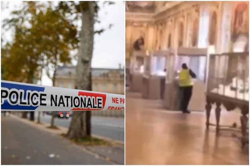 Il video dell’incredibile furto al Louvre, un ladro in gilet giallo taglia la teca con i gioielli. Il museo chiuso anche oggi