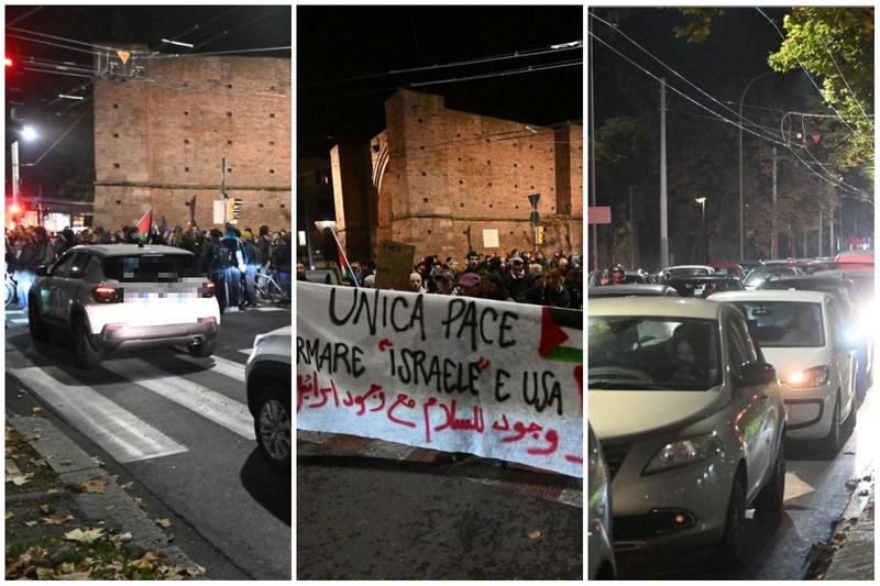 Corteo pro Pal oggi a Bologna, 300 persone in piazza: “Unica pace: fermare Israele e gli Usa” /
