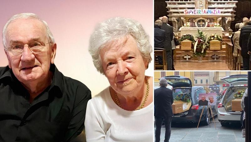 Duomo di Mirandola gremito per l’ultimo saluto a Giuseppe e Fedora