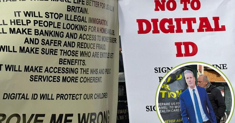 Hundreds protest at city centre against 'Starmer's Digital ID' plan Hundreds protest at city centre against 'Starmer's Digital ID' plan