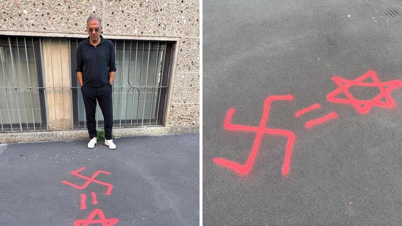 Il raid con svastica e stella di David sotto lo studio del regista Gabbai, denunciato insospettabile: “Perché? Ero in pena per Gaza”