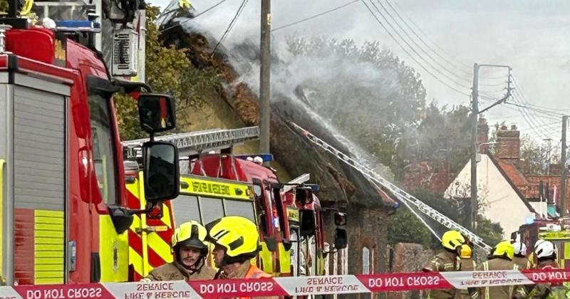 11 fire engines sent to thatch blaze 11 fire engines sent to thatch blaze