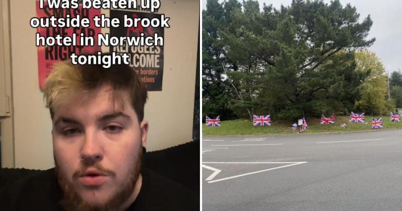 Activist attacked by masked man after flag row at asylum hotel Activist attacked by masked man after flag row at asylum hotel