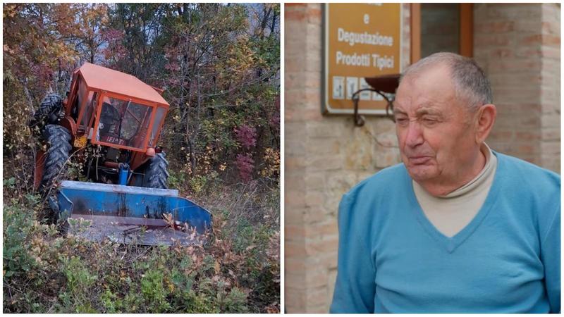 Domenico muore volando col trattore nel burrone