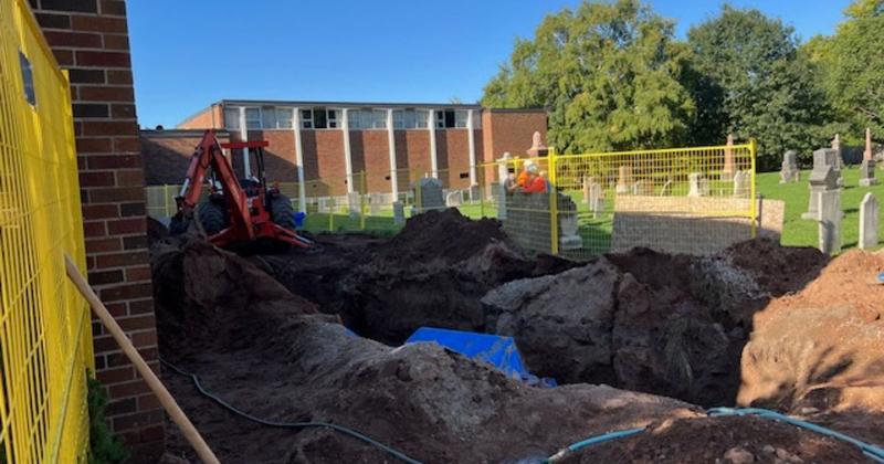 Burlington, Ont., United church unearths human bones during sidewalk restoration