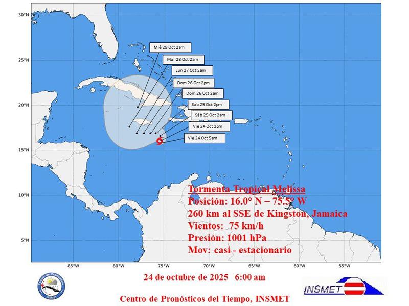 TT Melissa: Fase Informativa para provincias de Oriente, y Camagüey