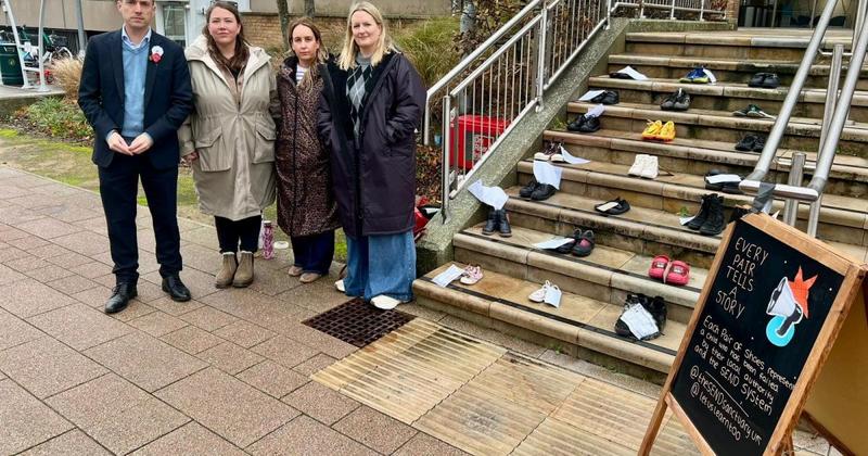 Campaigners organise 'shoe' protest at County Hall Campaigners organise 'shoe' protest at County Hall