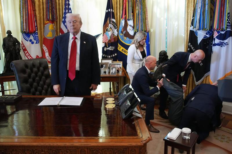 Trump Just Stands There After Man Collapses During Press Conference