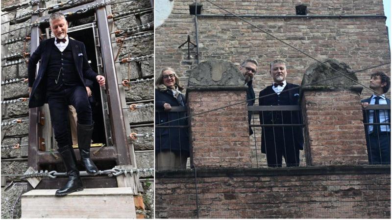 Torre Garisenda, il ministro Giuli nel cantiere. “I fondi del Pnrr resteranno a Bologna”