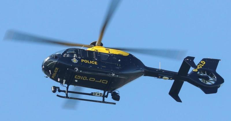 Cannabis grow found after laser shone at police helicopter Cannabis grow found after laser shone at police helicopter