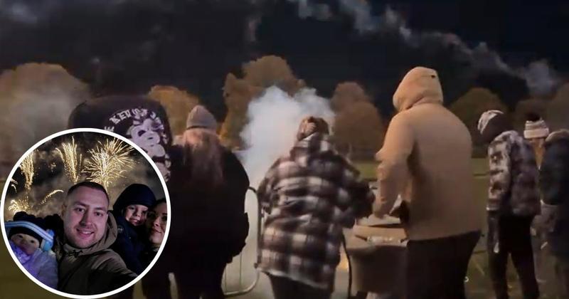 Five-year-old boy inches away from injury as firework 'malfunctions' at display Five-year-old boy inches away from injury as firework 'malfunctions' at display