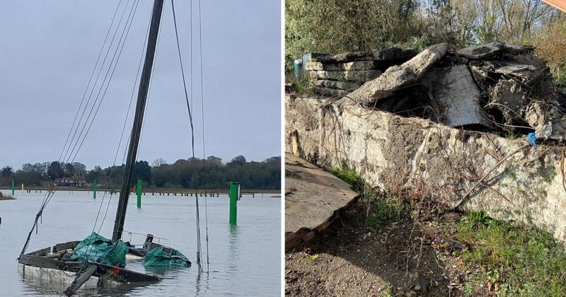 Wrecked 39ft yacht crushed to rubble as part of £72,000 salvage mission