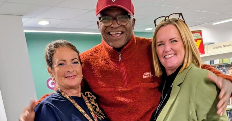 Former Olympic sprinter and television personality visits Norfolk library