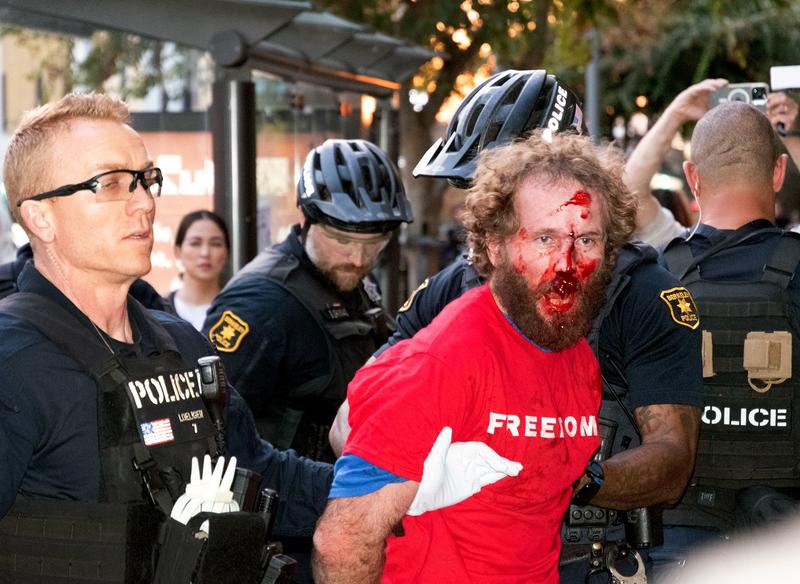 Violence breaks out at Turning Point USA event on UC Berkeley campus