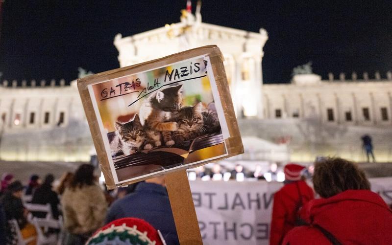 Protest held outside Austrian parliament against event honoring declared antisemite