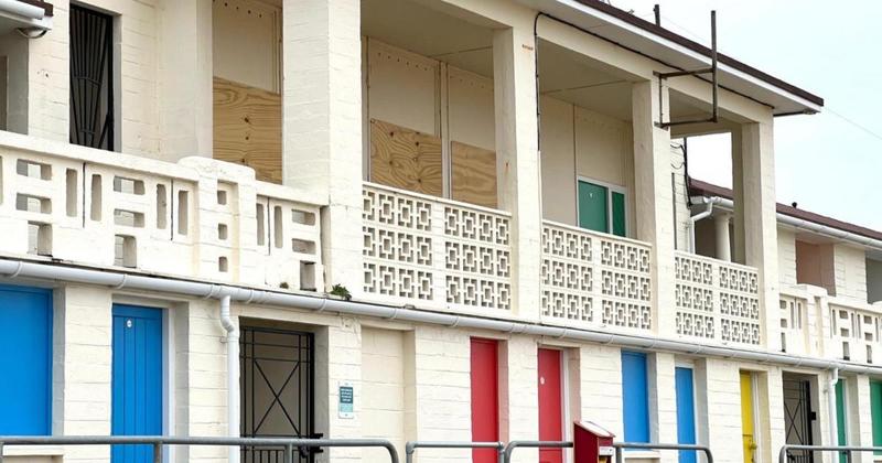 Three beach huts boarded up after being vandalised