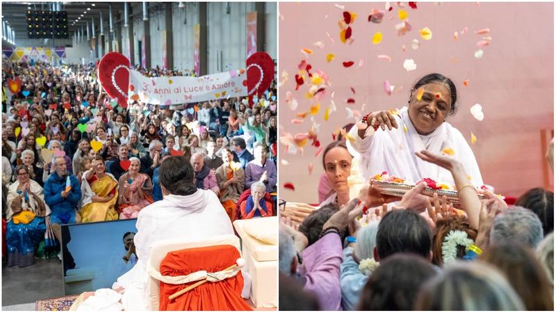 Amma, in migliaia a Piacenza per l’abbraccio della leader umanitaria più famosa. “Continuerò finché ne avrò la forza”