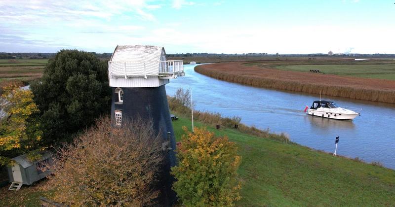 Converted wind pump on the River Yare up for sale
