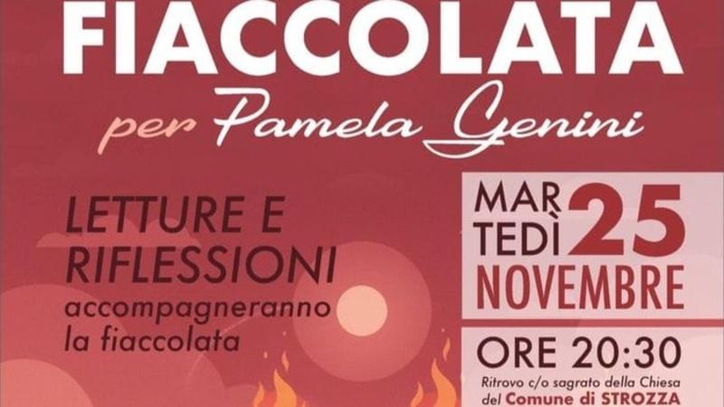 Strozza ricorda Pamela Genini con una fiaccolata contro la violenza di genere Strozza ricorda Pamela Genini con una fiaccolata contro la violenza di genere