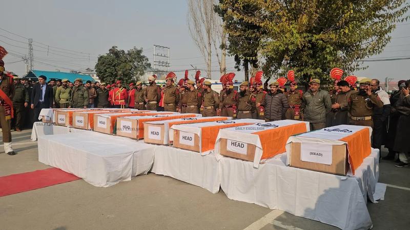 J&K Police Pay Tributes to Personnel Killed in Nowgam Blast J&K Police Pay Tributes to Personnel Killed in Nowgam Blast
