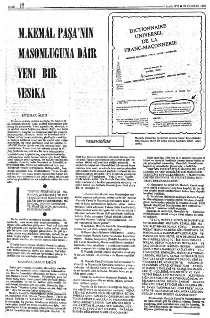 Mustafa Kemâl'in uydurma şecereleri ve hakîkî mensûbiyeti (177)