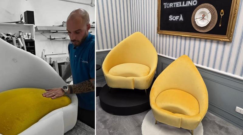 Ecco le poltrone a forma di tortellino: «Arrivano richieste anche dagli Usa»