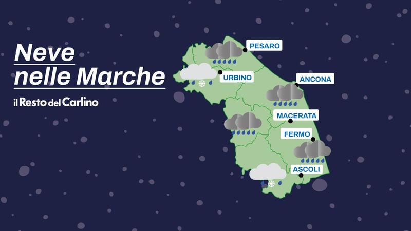 Si abbassa la quota neve nelle Marche: le zone coinvolte, cosa dicono le previsioni