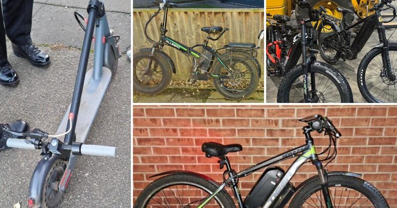 Hoard of illegal e-bikes seized as rider stopped outside sports centre