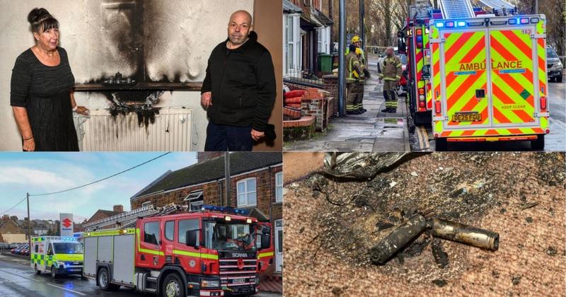 Couple's lucky escape after battery left on charge exploded and set fire to home