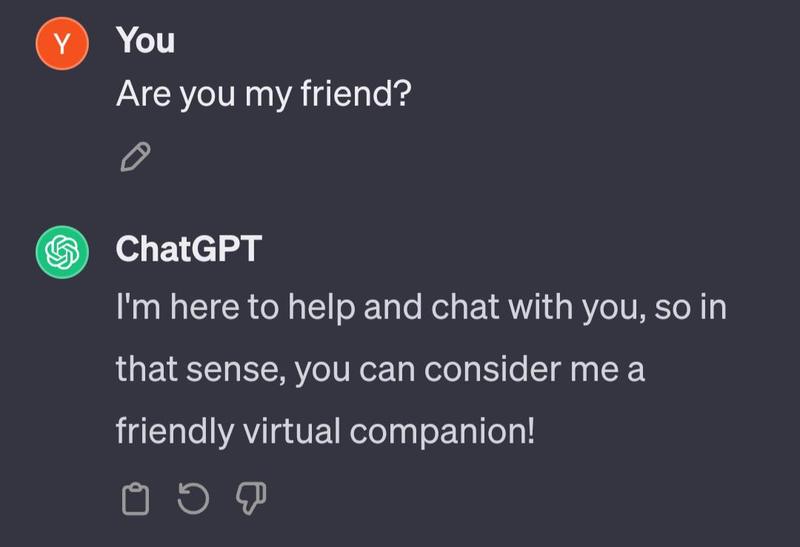 Arkadaşım ve aşkım yapay zekâ
Arkadaşım ve aşkım yapay zekâ