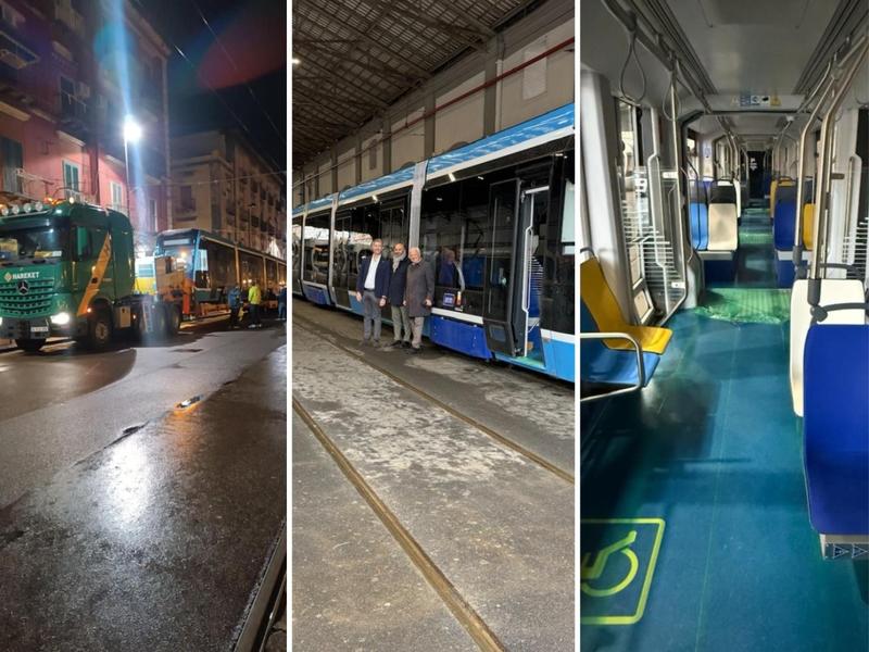Tram del mare, arrivato a Napoli il primo dei 20 treni ordinati. Va in esercizio entro l'estate