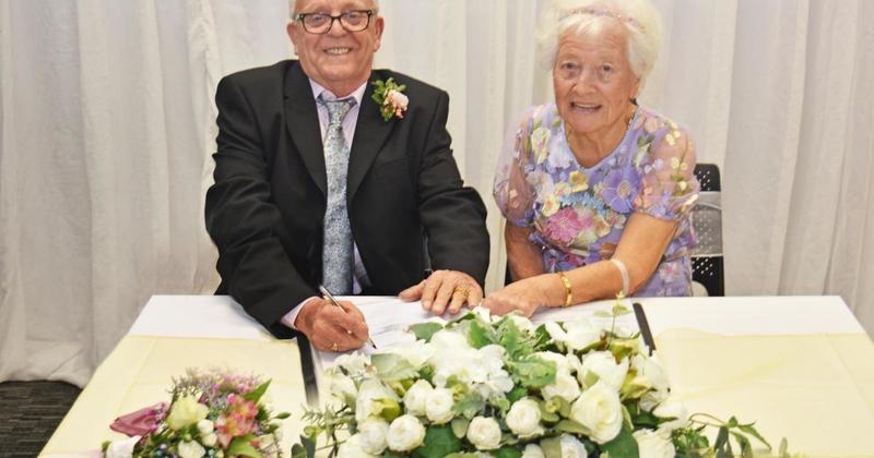 Bride, 91, ties the knot with toyboy Terry... aged 86