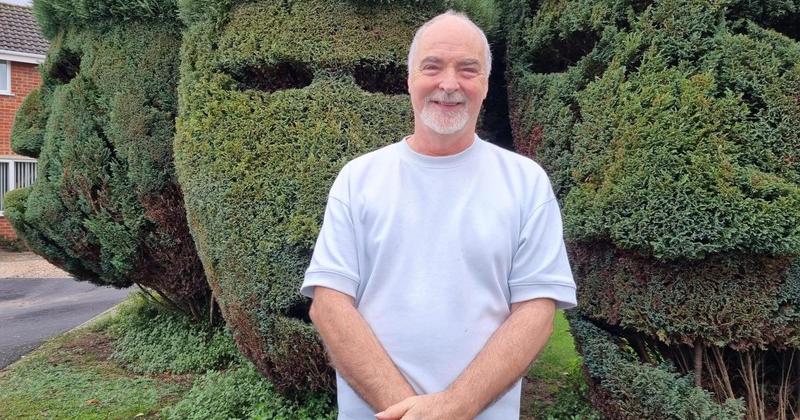 Musician trims trio of trees into 'Easter Island' sculptures