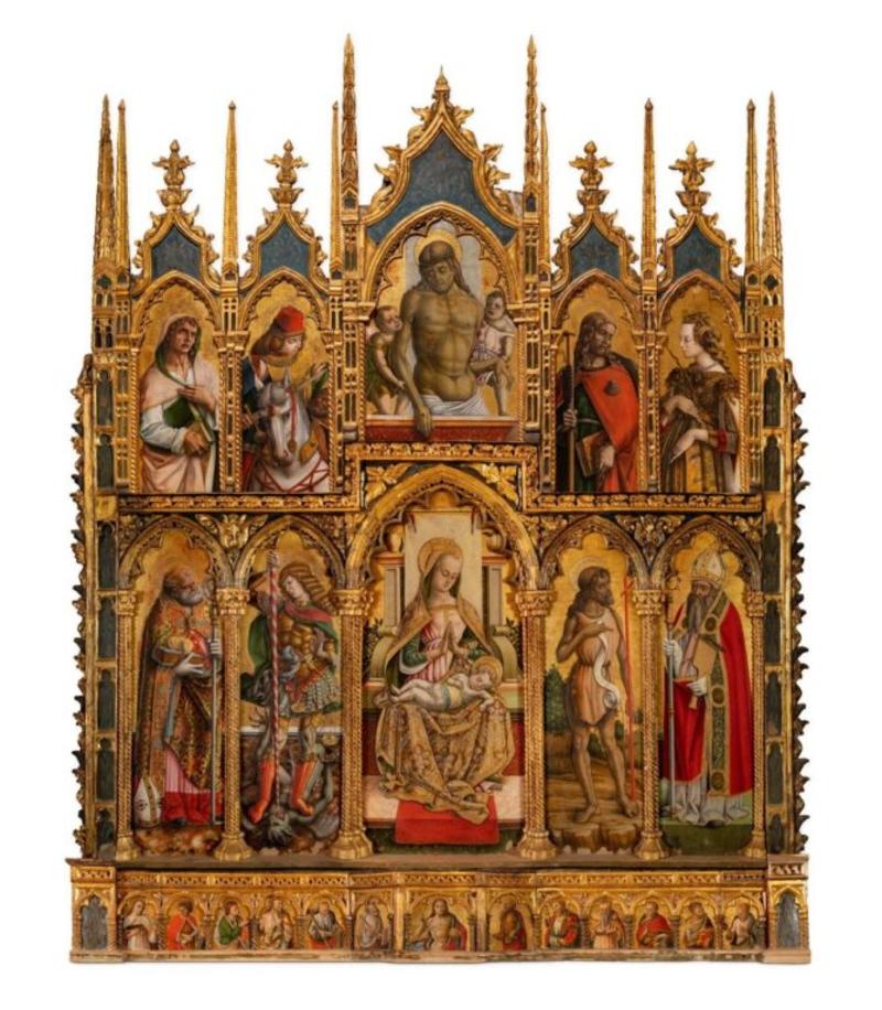 A Palazzo Marino sede del Comune di Milano, il “Polittico di Monte San Martino” dei fratelli Crivelli protagonista della grande mostra di Natale 2025