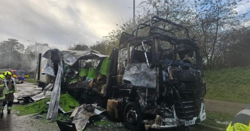 Photos show shocking aftermath of HGV inferno
