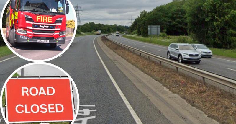 A47 partly closed due to car fire