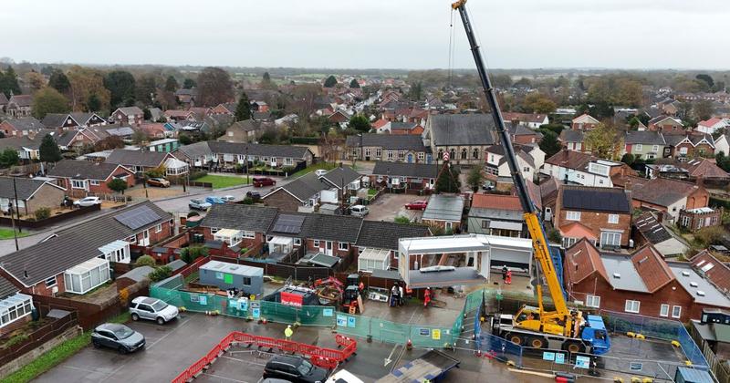 Bird's eye views show progress of new units outside Norfolk GP surgery Bird's eye views show progress of new units outside Norfolk GP surgery