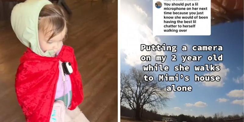 Mom puts a camera on her 2-year-old daughter as she takes a solo journey to 'Mimi's house'