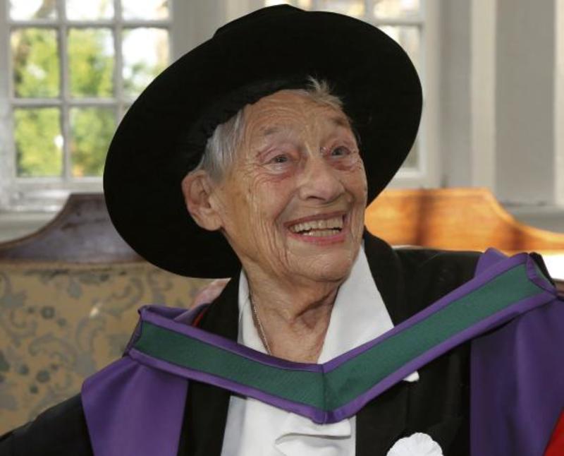 Margaretta smiling down on UG honorary degree refusals!