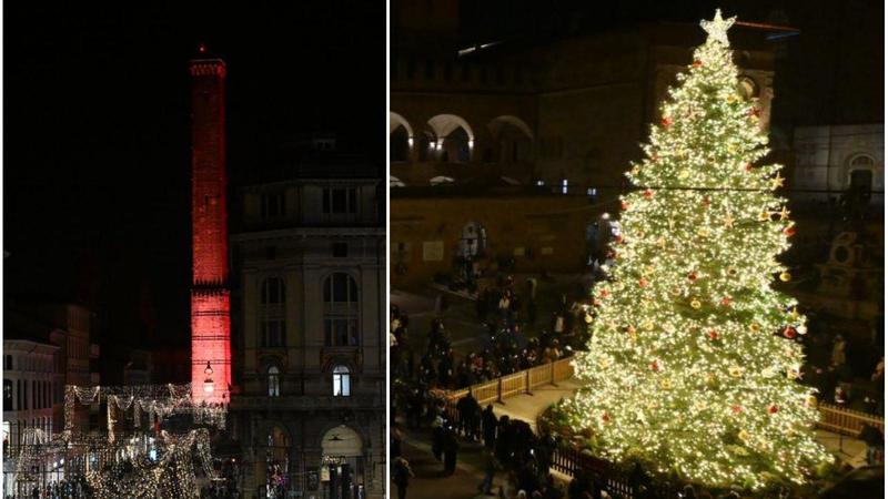 Accesi albero, luminarie e torre Asinelli: è ufficialmente Natale / Video