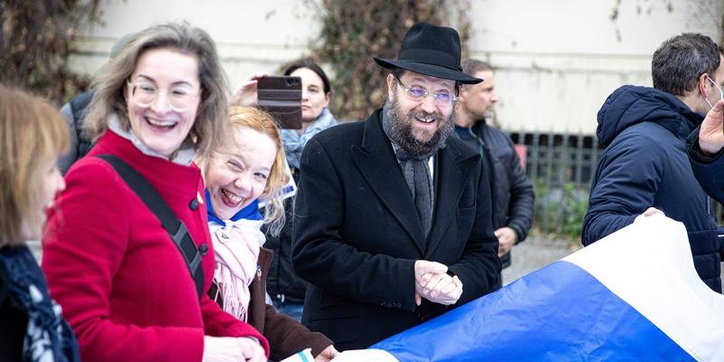 Karoline Preisler bei Marsch gegen Antisemitismus Karoline Preisler bei Marsch gegen Antisemitismus