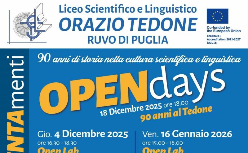 Lab didattici & Teen Talks al Tedone: iscrizioni a.s. 2026/2027 Le foto