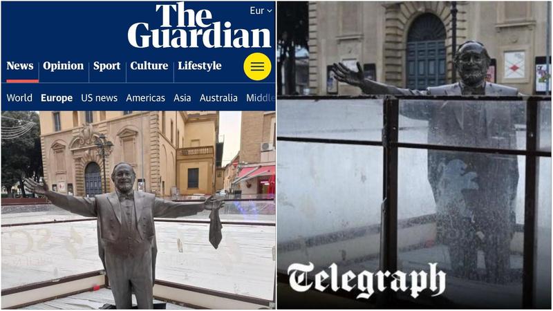 Pavarotti ingabbiato nel ghiaccio, una figuraccia internazionale: i giornali europei sbalorditi dalla statua del tenore in buca Pavarotti ingabbiato nel ghiaccio, una figuraccia internazionale: i giornali europei sbalorditi dalla statua del tenore in buca